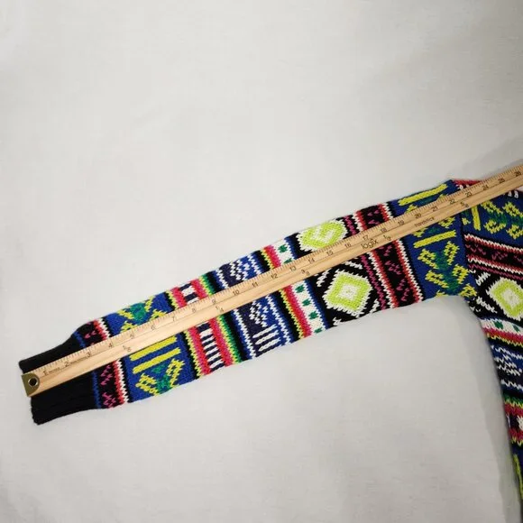 LAUREN Unisex Multicolor Geo-Motif Cotton-Linen Crewneck Sweater Size XS Ex. Con - Picture 16 of 16